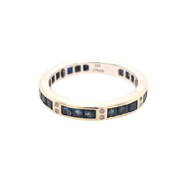 Pre Owned 18ct White Gold Sapphire and Diamond Eternity Ring ZV893